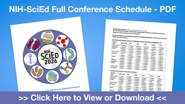 NIH SciEd conference schedule
